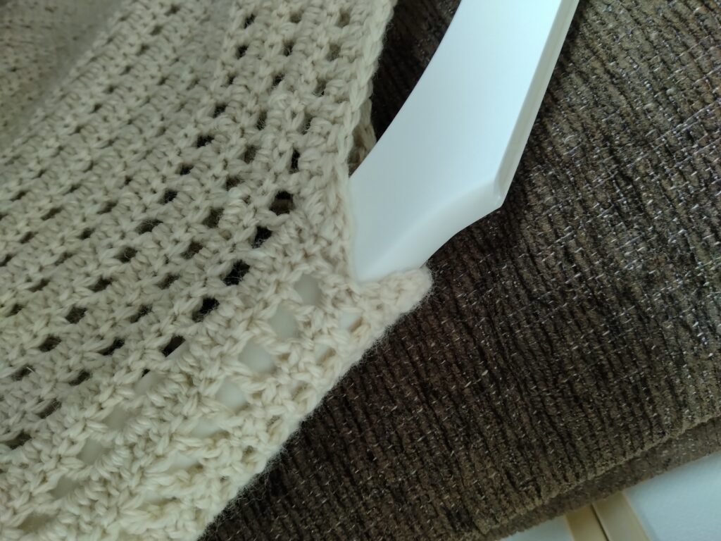 間違えてしまった襟元部分のアップ